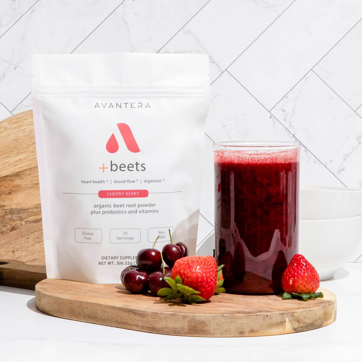 Avantera Health beets+ , beets plus, organic beetroot powder fortified with vitamins and prebiotics,