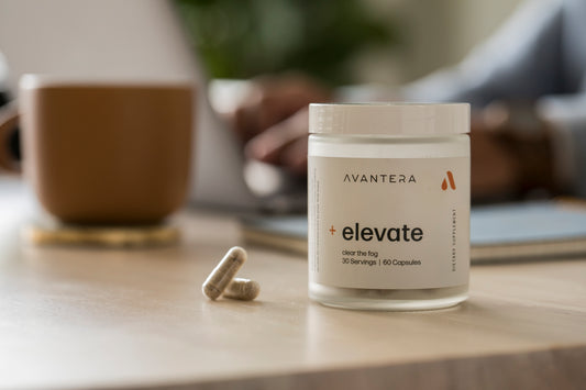 elevate jar and capsule on a desk